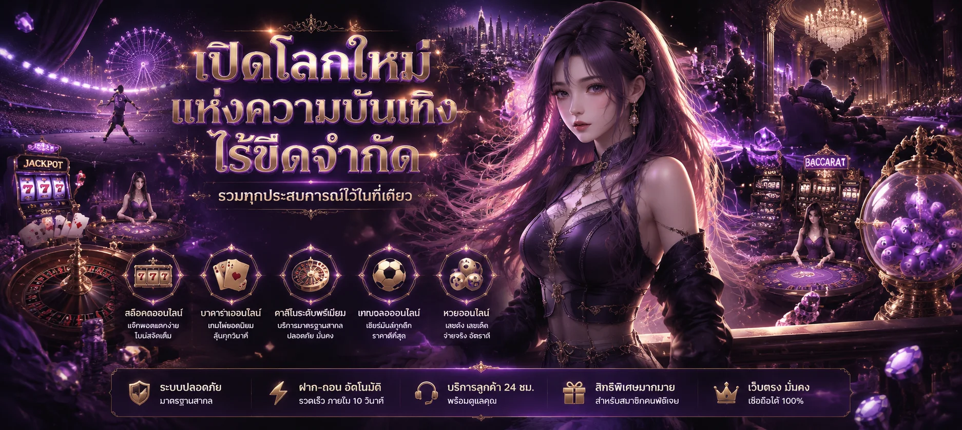 ภาพห้องบาคาร่าสดคาสิโนออนไลน์ของ OMG369 พร้อมดีลเลอร์กำลังแจกไพ่